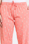 Zivame Scribbled Meadows Knit Cotton Pyjama - Desert Flower — thumbnail 5
